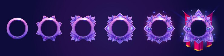 Free Vector luxury frames for game ranking badges