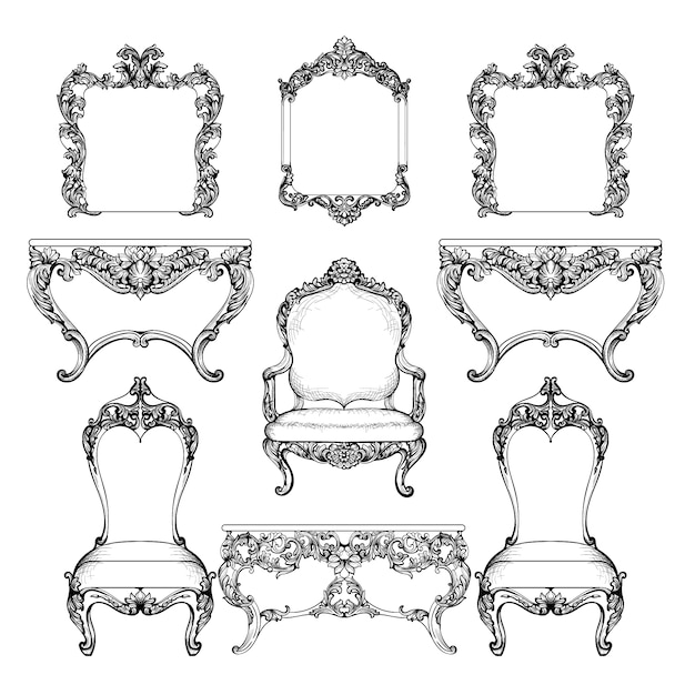 Free vector luxury furniture collection