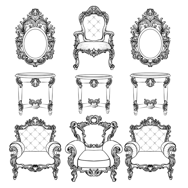 मुफ़्त वेक्टर luxury furniture collection