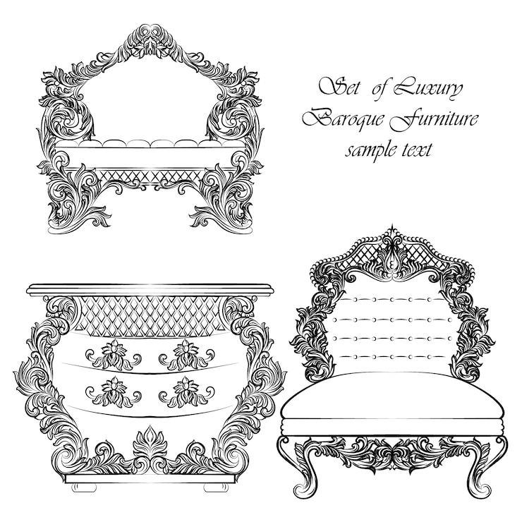 मुफ़्त वेक्टर luxury furniture collection