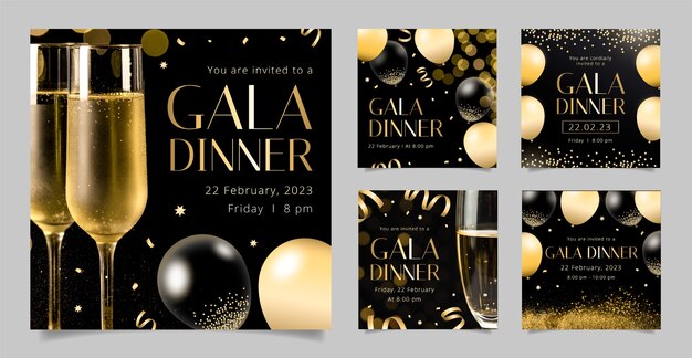 Luxury  gala dinner template design