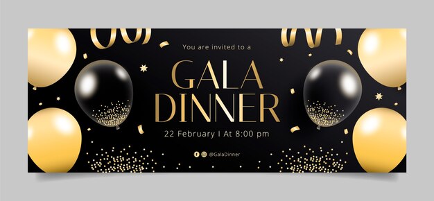 Luxury  gala dinner template design