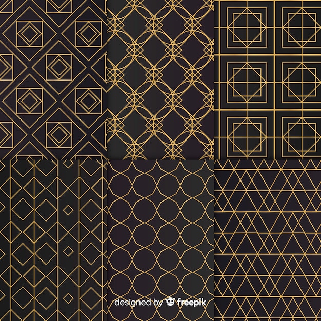 Free vector luxury geometric pattern collection