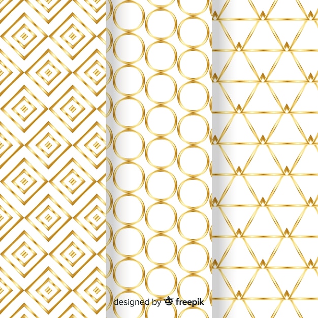 Free vector luxury geometric pattern pack