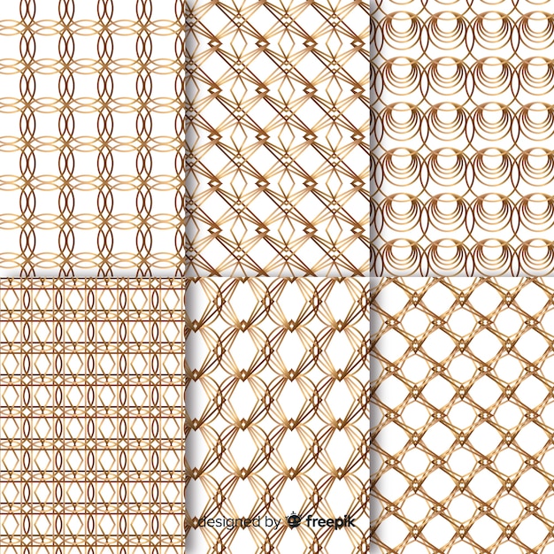 Free vector luxury geometric pattern set