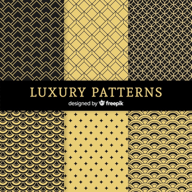 Free vector luxury geometric pattern set