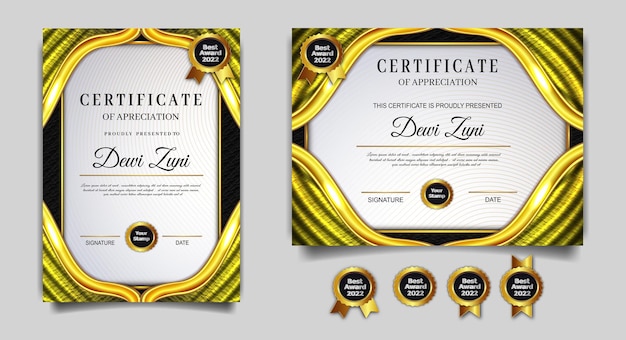 Luxury gold fluid certificate