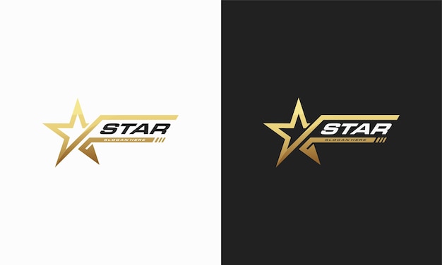 Luxury gold star logo designs template, elegant star logo designs