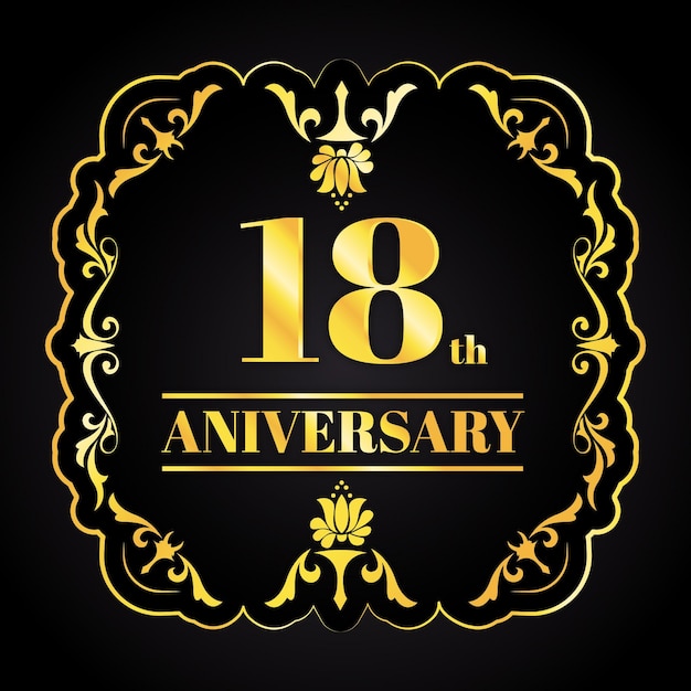 Luxury golden anniversary logo