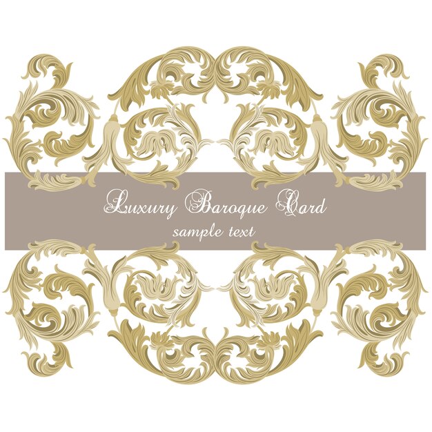 Luxury golden baroque card