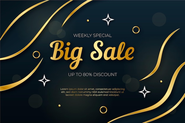 Free vector luxury golden big sale background