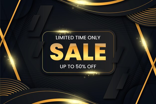 Luxury golden and black sale background