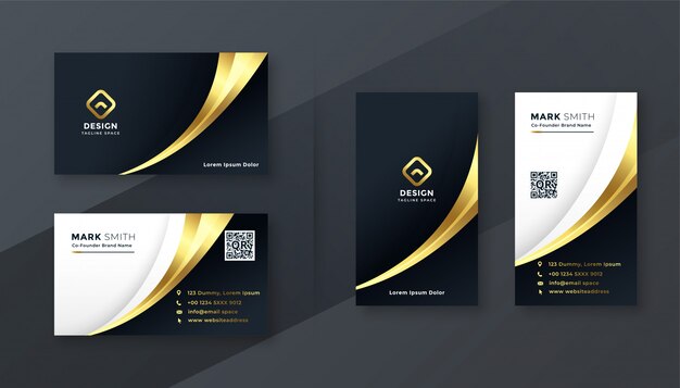 Luxury golden business card template set