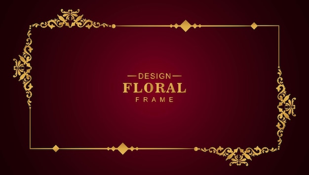 Free vector luxury golden floral frame illustration design