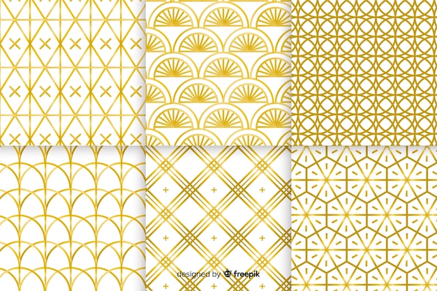 Luxury golden geometrical pattern collection