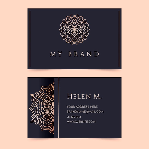 Luxury golden gradient business cards template