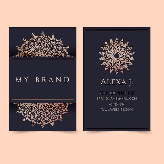 Free vector luxury golden gradient business cards