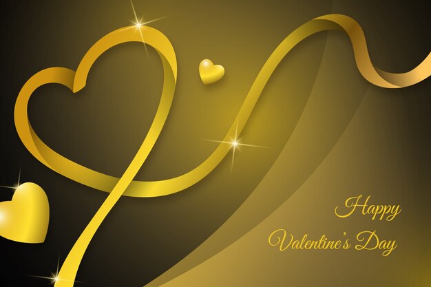 Luxury golden happy valentine's day background