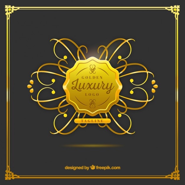 Free vector luxury golden logo template