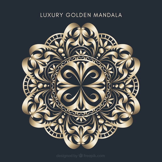 Free vector luxury golden mandala background