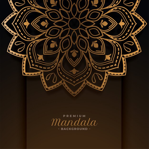 豪華な黄金のマンダラの装飾的なパターンの背景