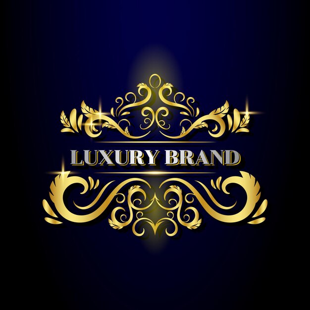 Luxury golden ornamental design logo template