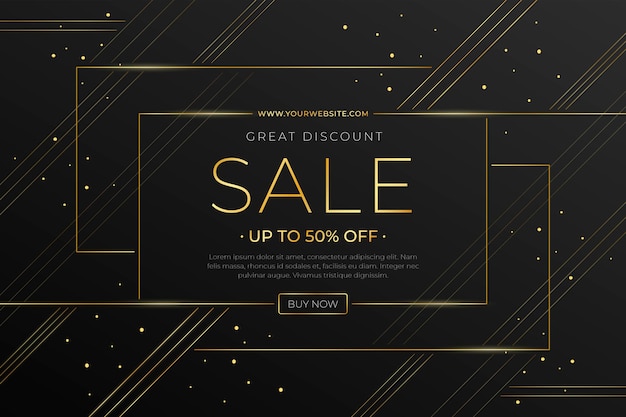 Free vector luxury golden sale background with dots