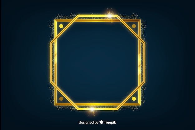 Free vector luxury golden sparkling frame background