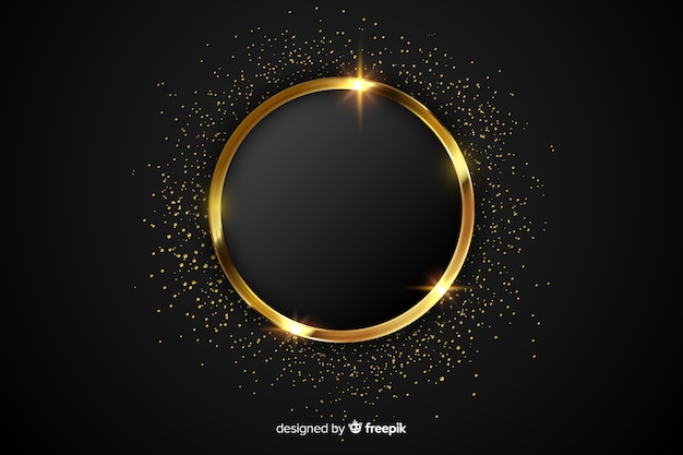 Luxury golden sparkling frame background