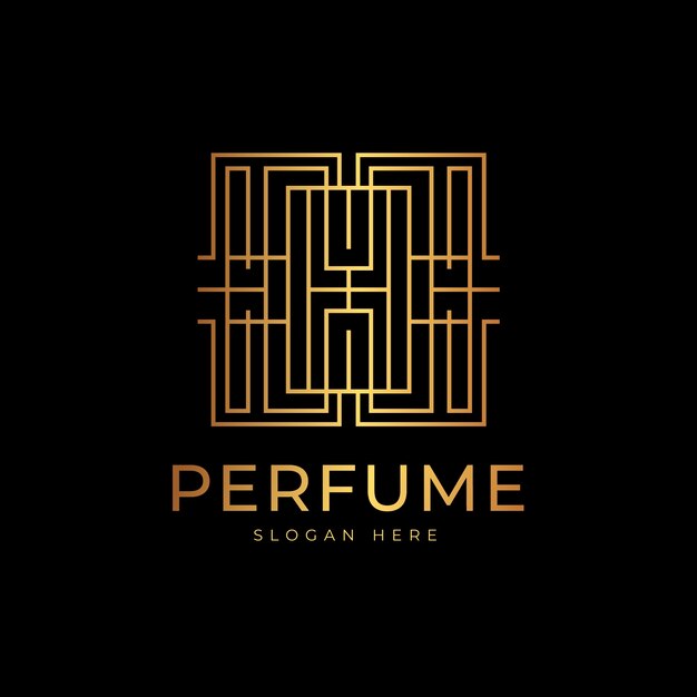 Luxury and golden style perfume logo
