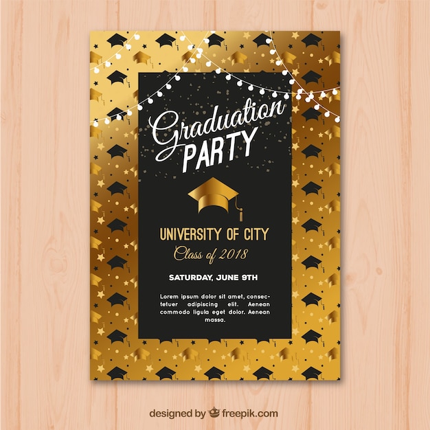 Free vector luxury graduation party invitation