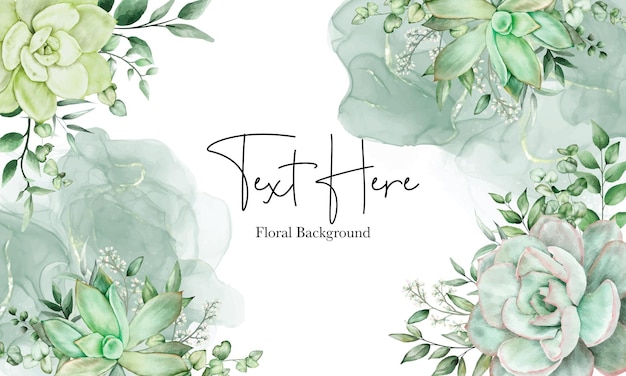 Luxury greenery floral watercolor background