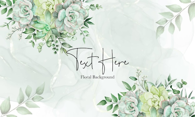 Luxury greenery floral watercolor background