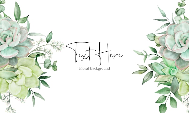 Luxury greenery floral watercolor background