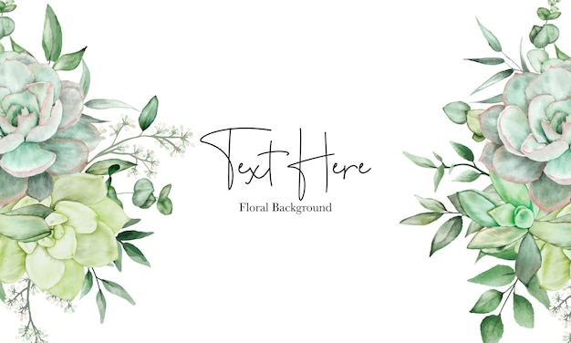 luxury greenery floral watercolor background