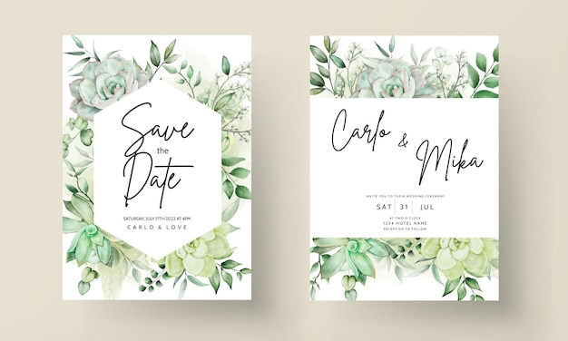 Luxury greenery wedding invitation card floral