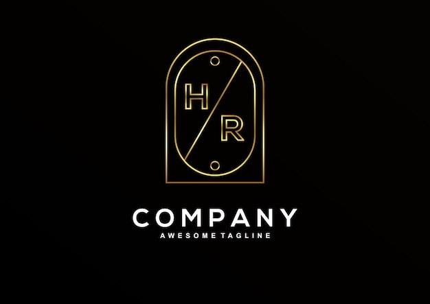 Luxury H R logo design collection for branding corporate identity