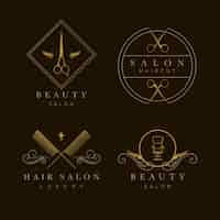 Бесплатное векторное изображение Роскошная коллекция логотипов парикмахерской