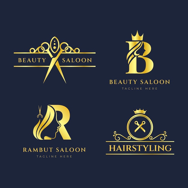 Luxury hair salon logo collection