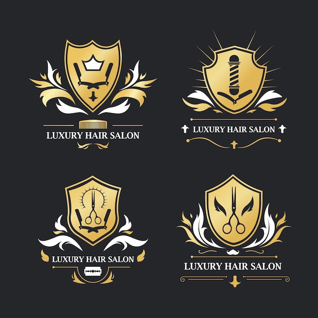 Luxury hair salon logo collection