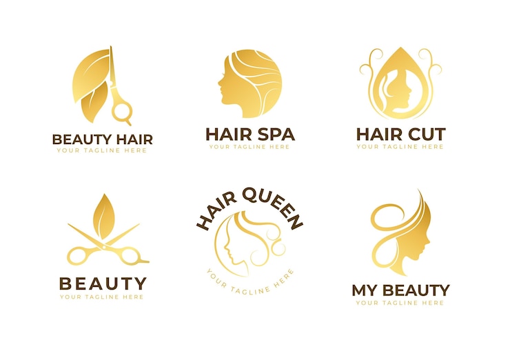 無料Vector 高級ヘアサロンロゴセット