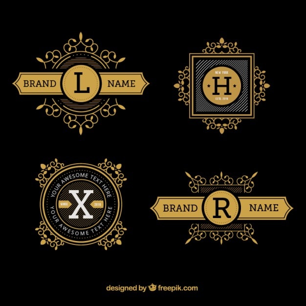 Luxury hand drawn logos with letter