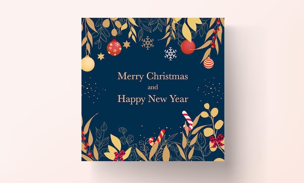Роскошная рисованная веселая рождественская открытка