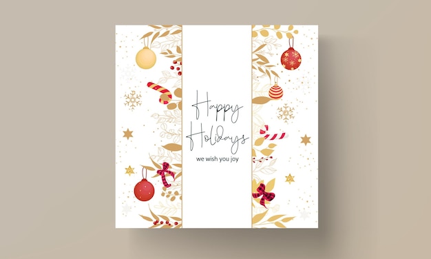 Luxury hand drawn merry christmas card