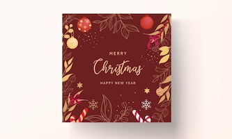 Luxury hand drawn merry christmas card