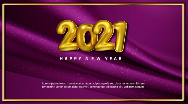 Free vector luxury happy new year 2021 greeting card