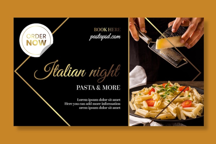 Free Vector luxury italian food banner template