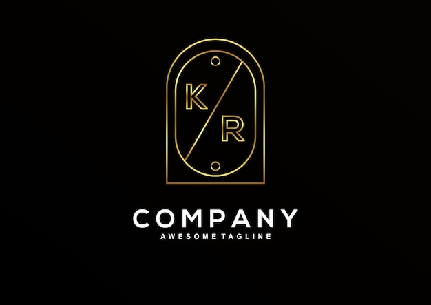 Luxury K R logo design collection for branding corporate identity