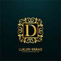 Free vector luxury letter d logo