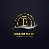 Free vector luxury letter e logo design